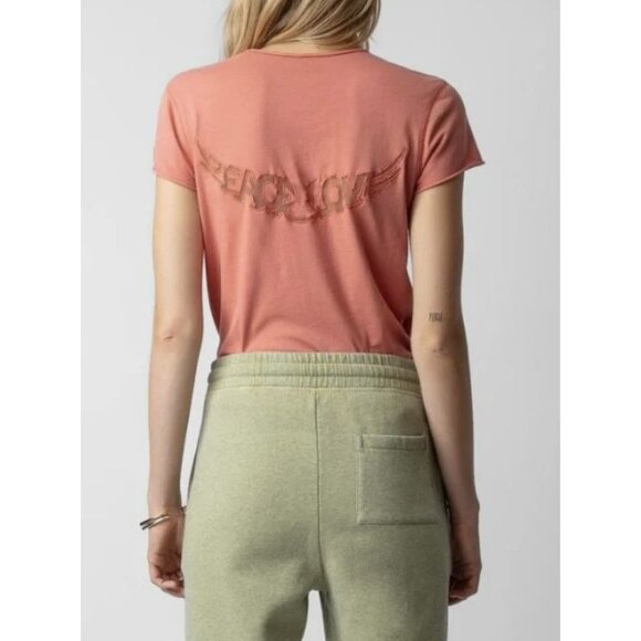 Zadig & Voltaire Peace Love Fishnet Tee Litchi ( XS ) - Picture 2 of 5